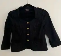 Veeko Crop Jacket with bold buttons and cute lace trim pockets. EUR Size 38-