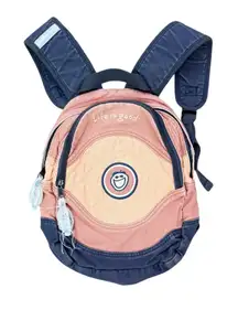 Life Is Good Mini Backpack Pink & Navy Smiley Logo