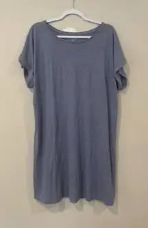 Eileen Fisher Large Tunic Top T Shirt Dress Cover UP Short Sleeve Side Slits