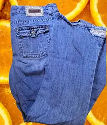 Limited‎ Too Simply Low Distressed Patched Jeans Size 18 1/2
