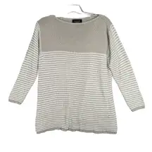 Liberte Emanuel Ungaro Sweater Womens Medium Beige White Casual‎ Neutral Minimal