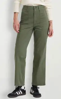 Levis Surplus Straight Leg Pants Womens W32 L29 Olive Green Utility Stretch