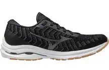 Mizuno Wave Rider 24 Running Shoes WaveKnit Lace Up Athletic Black Dark Shadow 9