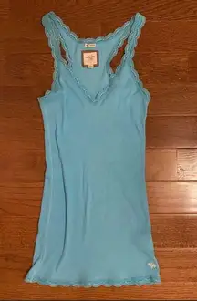 Abercrombie & Fitch Y2k  baby blue bella swan lace trim layering tank top