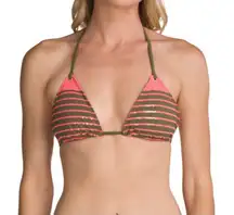 Sperry Top-Sider Bikini Top Size XS Womens Triangle‎ Front Lines Army