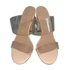 Only  Maker clear double strap sandal heels 8.5