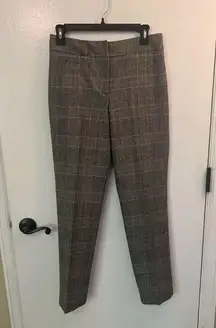 VINTAGE  Italian Wool Plaid Dress Straight Leg Trouser Pants | 4