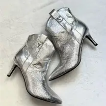 GUESS Silver Ankle Boots size 6.5