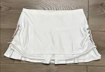 Lucky in Love Retro Revival Band Shock Wave Ruched Tier Tennis Skirt Skort Small