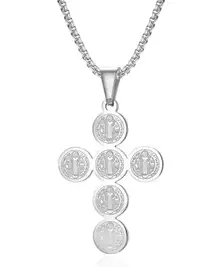 Christian Cross Pendant Chain Silver Necklace