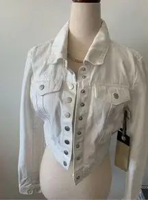 Highway jeans white cropped jacket size medium