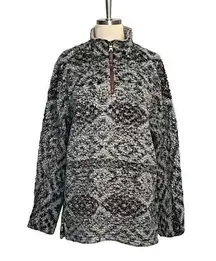 TRUE GRIT SHERPA PULLOVER 1/4 ZIP FROSTY TIP‎ AZTEC PATTERN SUPER SOFT SIZE MED