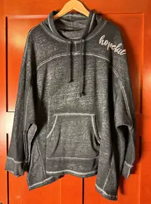 Lane Bryant Charcoal “Hopeful” Message Cowl Neck Sweatshirt Size 22/24