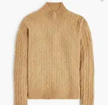 J.Crew  Cable-knit mockneck sweater in extra-soft yarn - Camel Color - XS - NWT