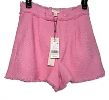 Cinq à Sept Cherryl Boucle Shorts Pink Lemonade NWT Size 0 Tweed Mini