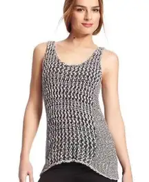 CAbi 488 Black & White Knit Sleeveless Sweater Tank Top Women's Size Small