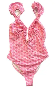LoveShackFancy Tibbie One Piece Swimsuit Sz S Pink Rosebud Print