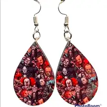 Halloween Pennywise Teardrop Dangle Pierced Earrings New