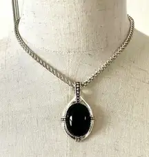 Kenneth Cole blue and silver tone pendant necklace