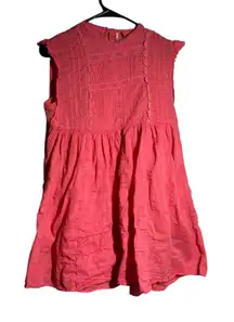 Free People Coral Embroidered Mock Neck Sleeveless Tunic Top XS