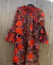 Vintage belma rose dress- one size floral‎ vibrant African