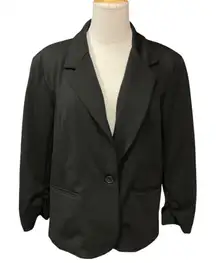 Christian Siriano Collared Long Sleeve Single Breasted Blazer Suit Black Size XL