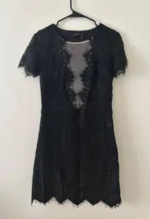 Black Lace Trim Dress