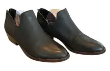 Lucky Brand Black Leather LP‎ Freezia Booties Western Low Heel Ankle Boots 10M