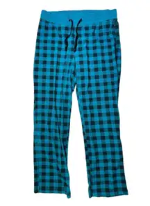 NEW Eddie Bauer Sleepwear Women's L Nordic Blue Plaid Pajama Bottoms Sleep Pant