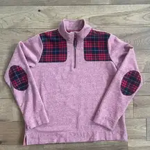 Orvis Sweatshirt Red With Plaid Patches Size Small