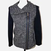 Tommy Hilfiger Athluxe Mixed Fabric Blue Tweed Gold Jacket Extra Small