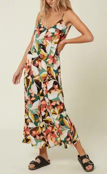 Oneill Wide Leg Jumpsuit Colorful Mosaic Size Medium