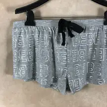 Women's Gray/Silver Allover Printed Sleep Shorts, Large