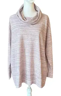 Garnet Hill Long Sleeve Cowl Neck Top Oversized Tencel Womens Small Pink Purple