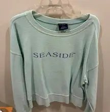 Seaside Style Crewneck Ribbed Teal Size Medium