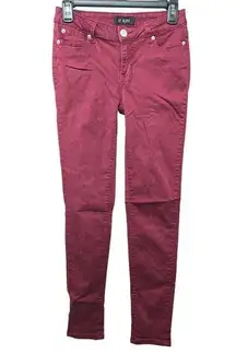 CP Jeans Burgundy Mid Rise Stretch Colored Denim Womens Skinny Jeans Size 5