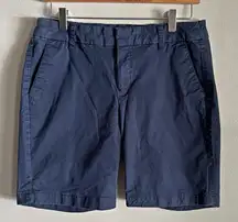 J.Crew Navy Blue Cotton Stretch Chino Shorts Size 6