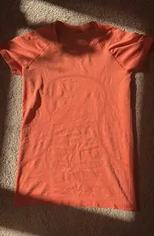 Orange Lululemon Swiftly Tech Short Sleeve
