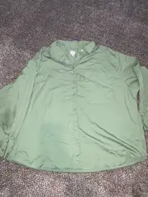 A New Day Green Button Down Shirt XL
