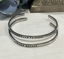 Hakuna Matata Lion King “No Worries” & forever‎ friends Cuff Bracelet bundle