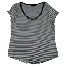 Ralph Lauren Womens Short Sleeve Striped TShirt L Scoop Neck Pony Preppy Cotton