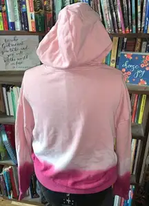 Wildfox pink barbiecore tie dye cropped M cozy hoodie