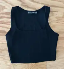 PrettyLittleThing Sleek Black Crop Top