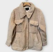 Something Navy Faux Shearling Teddy Jacket Size XL