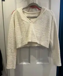 Anthropologie fuzzy cropped sweater 