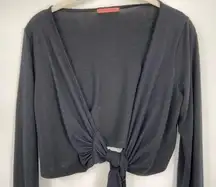 Soprano, ‎ Black front tie Bolero, Shrug, long sleeve, size Large