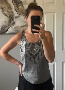 Gray Sequin Tank