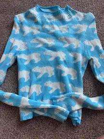 Urban Outfitters Long Sleeve Polar Bear Ribbed Turtleneck