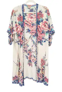 Flying Tomato Womens Boho Floral Lightweight Beachy Open Front Kimono Size S/M‎