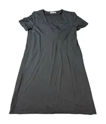 Zara Women Size Small Black Short Sleeve Mini Dress V-Neck Basics‎ Lightweight